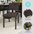 Lot de 2 chaises de salle à manger empilables Martha Stewart Bedford pour intérieur et extérieur en osier tressé
