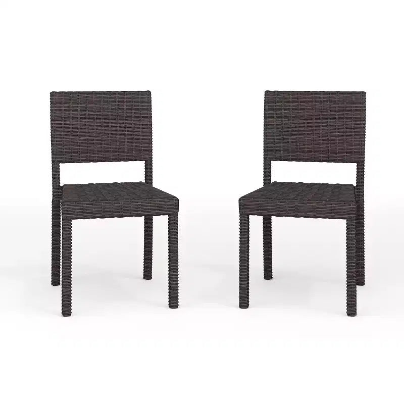 Martha Stewart Bedford Set of 2 Indoor-Outdoor Stackable Patio Dining Chairs in Rattan Wicker