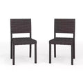 Martha Stewart Bedford Set of 2 Indoor-Outdoor Stackable Patio Dining Chairs in Rattan Wicker