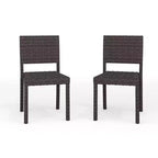 Martha Stewart Bedford Set of 2 Indoor-Outdoor Stackable Patio Dining Chairs in Rattan Wicker