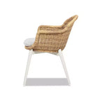 Jennifer Taylor Home Santorini 19 Sedia da pranzo da esterno con schienale in vimini, set da 2, Axroma Olefin beige grano
