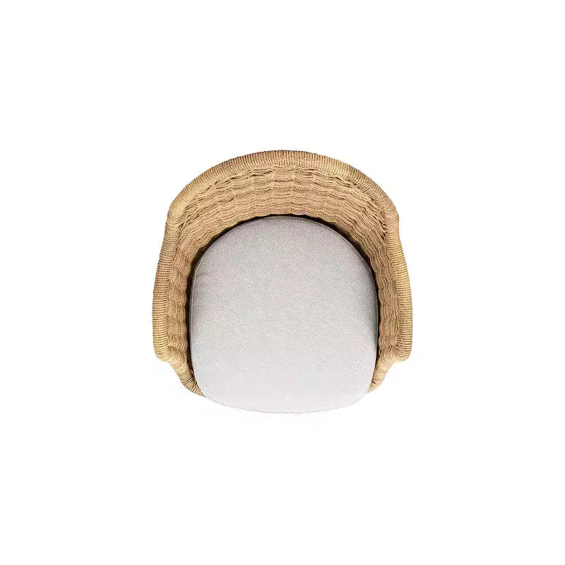 Jennifer Taylor Home Santorini 19 Sedia da pranzo da esterno con schienale in vimini, set da 2, Axroma Olefin beige grano