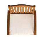 GDFStudio Cayo, sedie da pranzo da esterno in legno di acacia con cuscino (set da 2), teak/crema