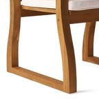 GDFStudio Cayo, sedie da pranzo da esterno in legno di acacia con cuscino (set da 2), teak/crema