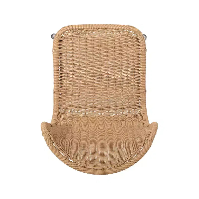 GDFStudio Kittama Sedie da pranzo per esterni in vimini e ferro in stile boho (set da 2), marrone chiaro/nero