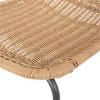 GDFStudio Kittama Sedie da pranzo per esterni in vimini e ferro in stile boho (set da 2), marrone chiaro/nero