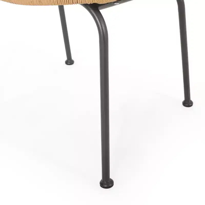 GDFStudio Kittama Sedie da pranzo per esterni in vimini e ferro in stile boho (set da 2), marrone chiaro/nero