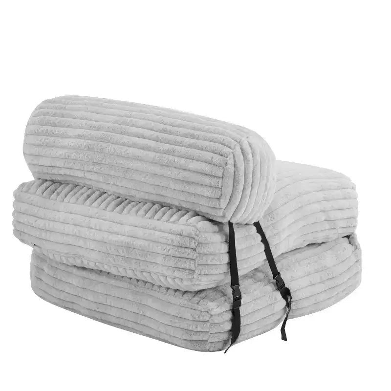 Moderno pouf letto pieghevole in pelliccia sintetica con cuscino
