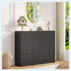 Cassettiera a 12 cassetti con presa di corrente, Comò a 61 cassetti in legno per camera da letto, soggiorno, corridoio, Organizzatore di grande capacità