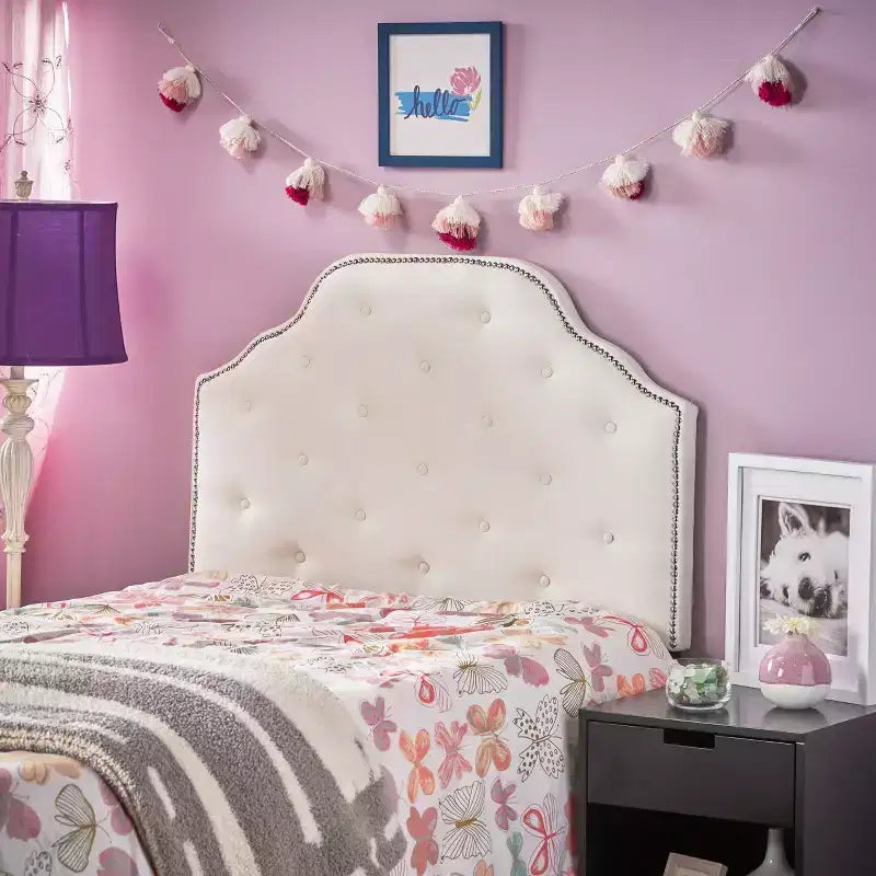 Christopher Knight Home Niamh Contemporary Fabric Tufted Twin Headboard with Nailhead Trim