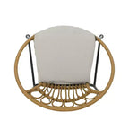 Sedie da pranzo GDFStudio Beulah in vimini e ferro da esterno con cuscino (set di 2), marrone chiaro/beige