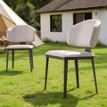 Luck Live Modern Patio Dining Chairs 2-Piece Outdoor Dining Armless Chairs Set,Off-white/Metal, which is suitable for multiple scenarios.