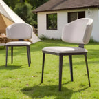 Luck Live Modern Patio Dining Chairs 2-Piece Outdoor Dining Armless Chairs Set,Off-white/Metal, which is suitable for multiple scenarios.