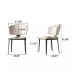 Lot de 2 chaises de salle à manger modernes Luck Live pour terrasse, chaises de salle à manger d'extérieur sans accoudoirs, blanc cassé/métal, adaptées à de multiples scénarios.