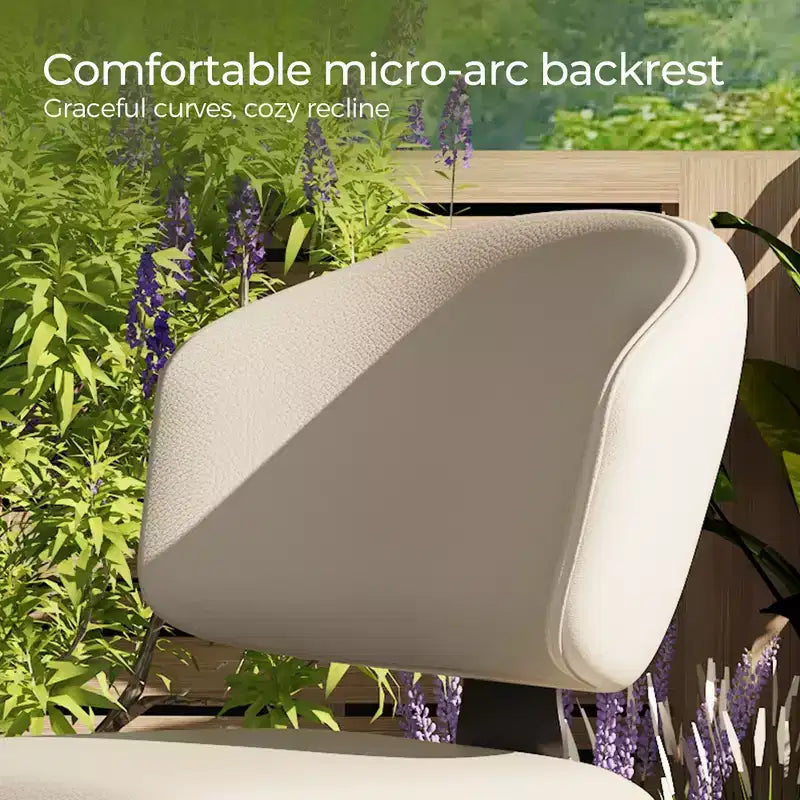 Lot de 2 chaises de salle à manger modernes Luck Live pour terrasse, chaises de salle à manger d'extérieur sans accoudoirs, blanc cassé/métal, adaptées à de multiples scénarios.