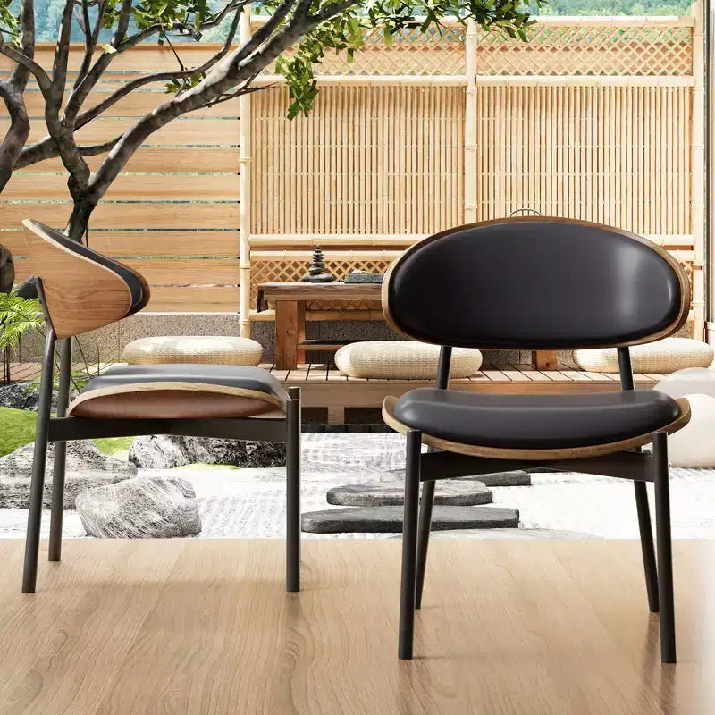 Luck Live Chaises de salle à manger modernes pour patio, lot de 2 chaises de salle à manger sans accoudoirs d'extérieur/cadre noir et métal,