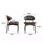 Luck Live Chaises de salle à manger modernes pour patio, lot de 2 chaises de salle à manger sans accoudoirs d'extérieur/cadre noir et métal,