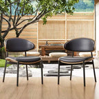 Luck Live Chaises de salle à manger modernes pour patio, lot de 2 chaises de salle à manger sans accoudoirs d'extérieur/cadre noir et métal,