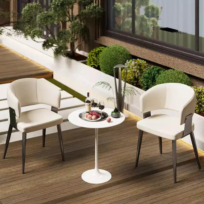 Chaises d'extérieur modernes Luck Live, lot de 2 / Coussins moelleux et base en acier robuste