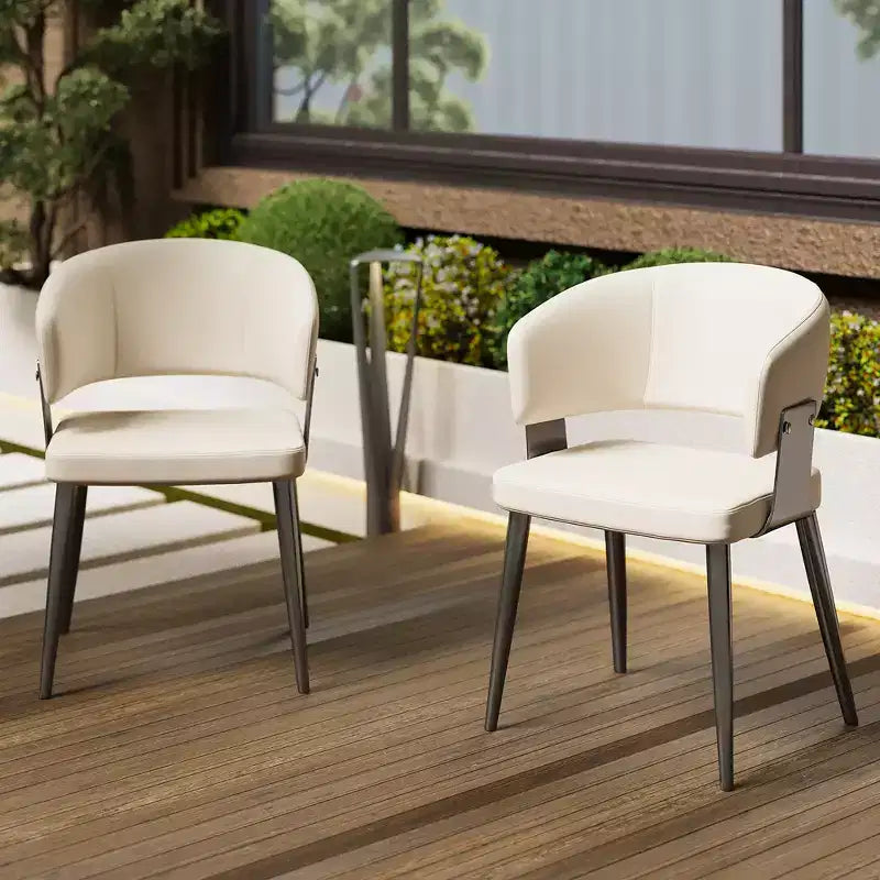 Chaises d'extérieur modernes Luck Live, lot de 2 / Coussins moelleux et base en acier robuste