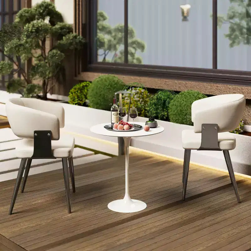 Chaises d'extérieur modernes Luck Live, lot de 2 / Coussins moelleux et base en acier robuste