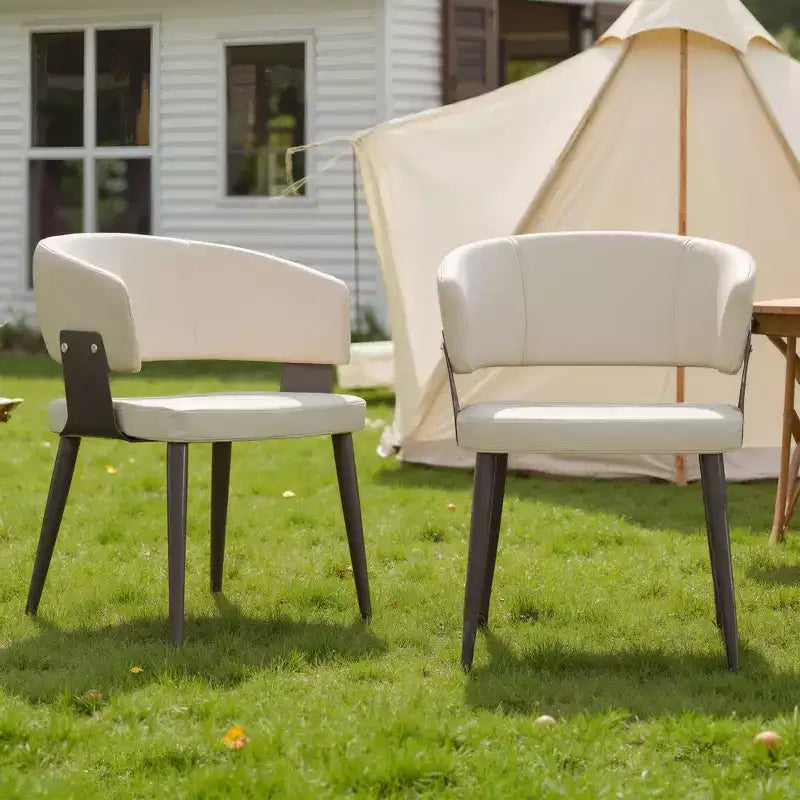 Luck Live Modern Outdoor Chairs 2-Piece Set/Soft Cushions & Sturdy Steel Base