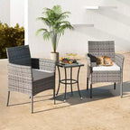 Costway Lot de 2 chaises de salle à manger en rotin pour patio, avec coussins, meubles de sofa blancs