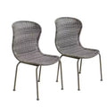 Christopher Knight Home Belle Outdoor Boho Wicker and Iron Dining Chairs (Set of 2)
