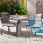Christopher Knight Home Belle Sedie da pranzo boho da esterno in vimini e ferro (set da 2)