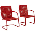 HomeStock Bates 2Pc Outdoor Metal Armchair Set Includes 2 Armchairs