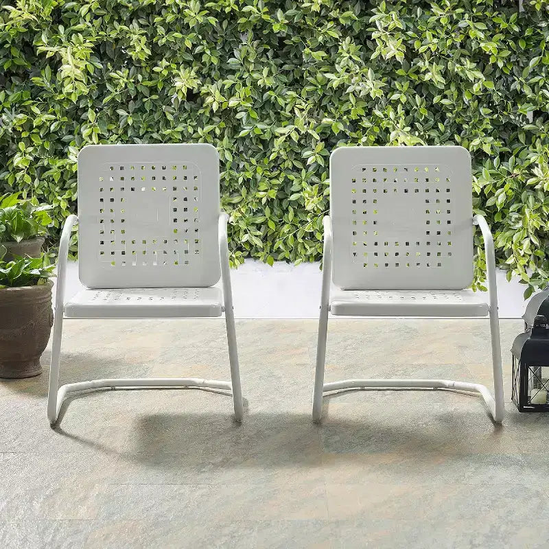HomeStock Bates Set 2 Poltrone da Esterno in Metallo Include 2 Poltrone