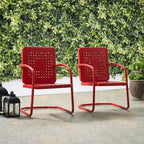 HomeStock Bates Set 2 Poltrone da Esterno in Metallo Include 2 Poltrone