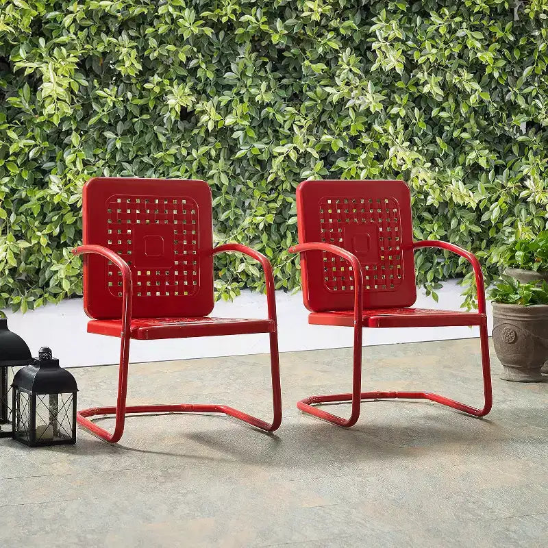 HomeStock Bates Set 2 Poltrone da Esterno in Metallo Include 2 Poltrone