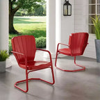 HomeStock Ridgeland Set di 2 Poltrone da Esterno in Metallo - 2 Sedie