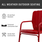 HomeStock Ridgeland 2Pc Outdoor Metal Armchair Set - 2 Chairs