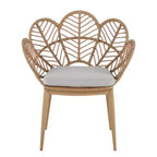 Christopher Knight Home Cleto Sedia da pranzo in rattan e ferro con design floreale per patio con finitura effetto legno (set da 2)