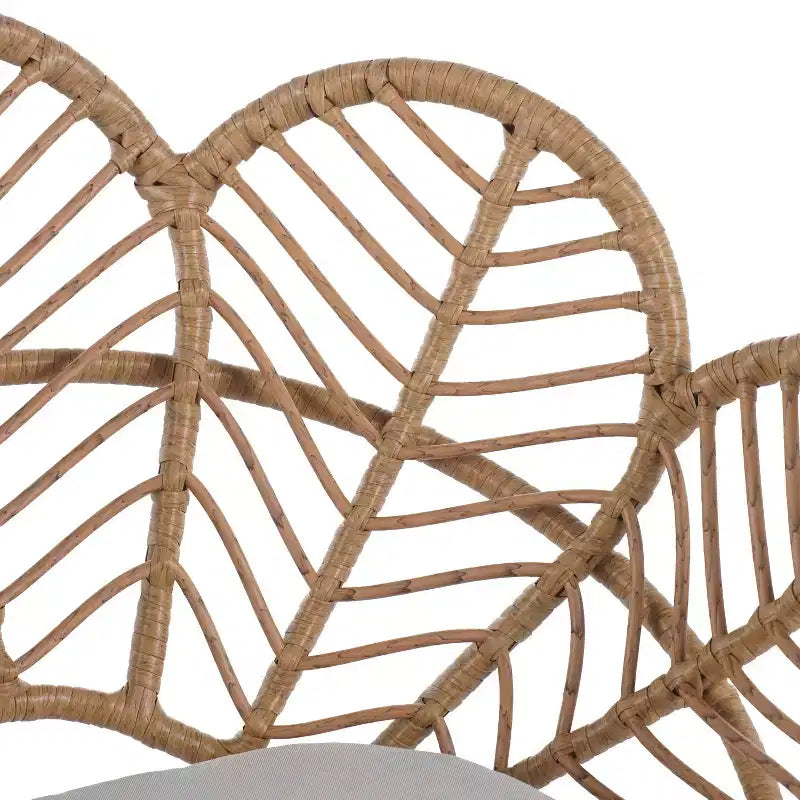 Christopher Knight Home Cleto Sedia da pranzo in rattan e ferro con design floreale per patio con finitura effetto legno (set da 2)