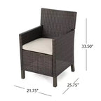 Christopher Knight Home Cypress Sedie da pranzo da esterno in vimini con cuscini (set da 2)