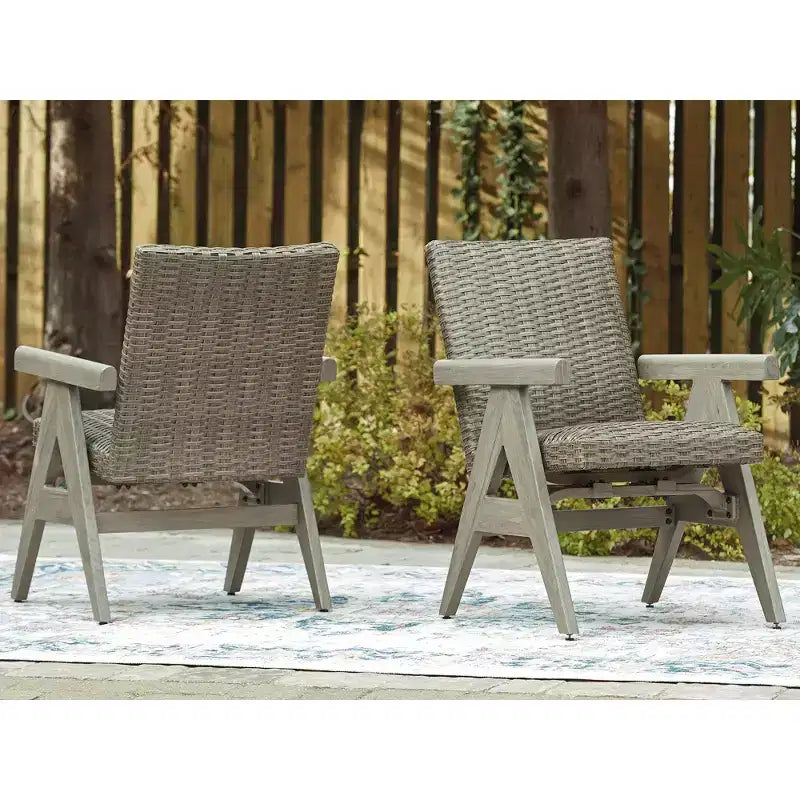 Signature Design by Ashley Haven Retreat Sedie a dondolo con struttura resistente alle intemperie e cuscini in schiuma, set da 2, beige