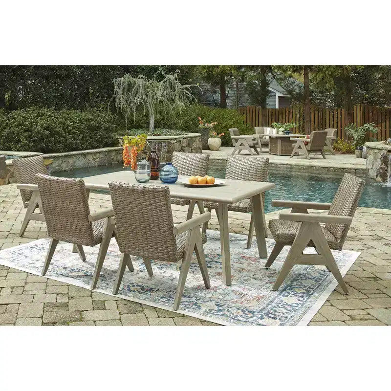 Signature Design by Ashley Haven Retreat Sedie a dondolo con struttura resistente alle intemperie e cuscini in schiuma, set da 2, beige