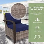 EAGLE PEAK Sedia da giardino Coastal Vista con cuscini, poltrona lounge da esterno in rattan con seduta profonda