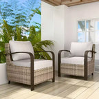 EAGLE PEAK Sedia da giardino Coastal Vista con cuscini, poltrona lounge da esterno in rattan con seduta profonda