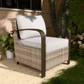 EAGLE PEAK Coastal Vista Patio Chair with Cushions, Outdoor Ratten Wicker Lounge Chair with Deep Seating