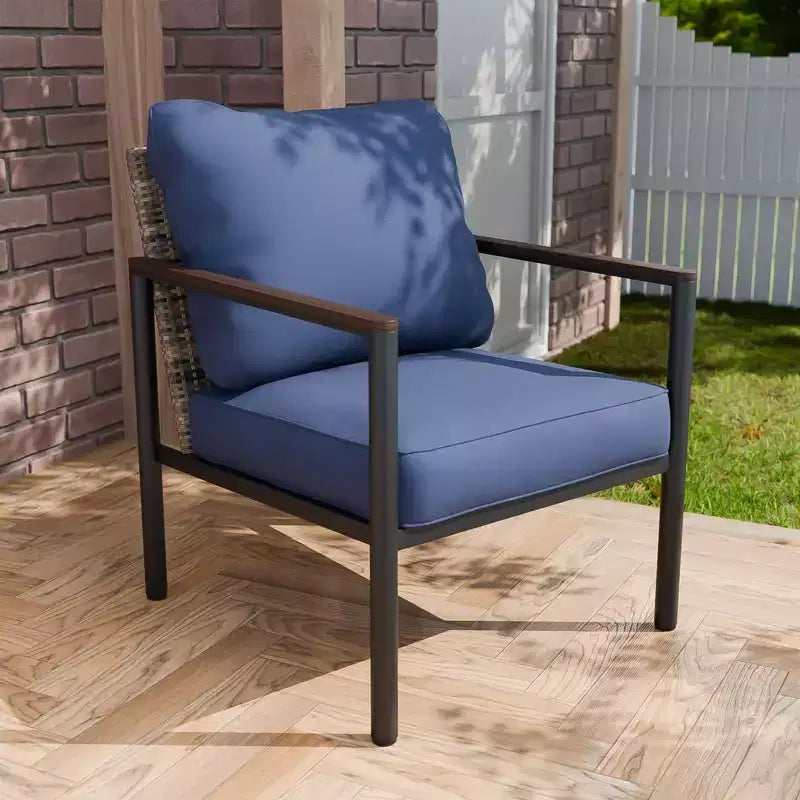 EAGLE PEAK Collezione Sunset Dune Sedia Moderna per Arredo Patio, Sedie da Pranzo da Esterno in Vimini e Metallo