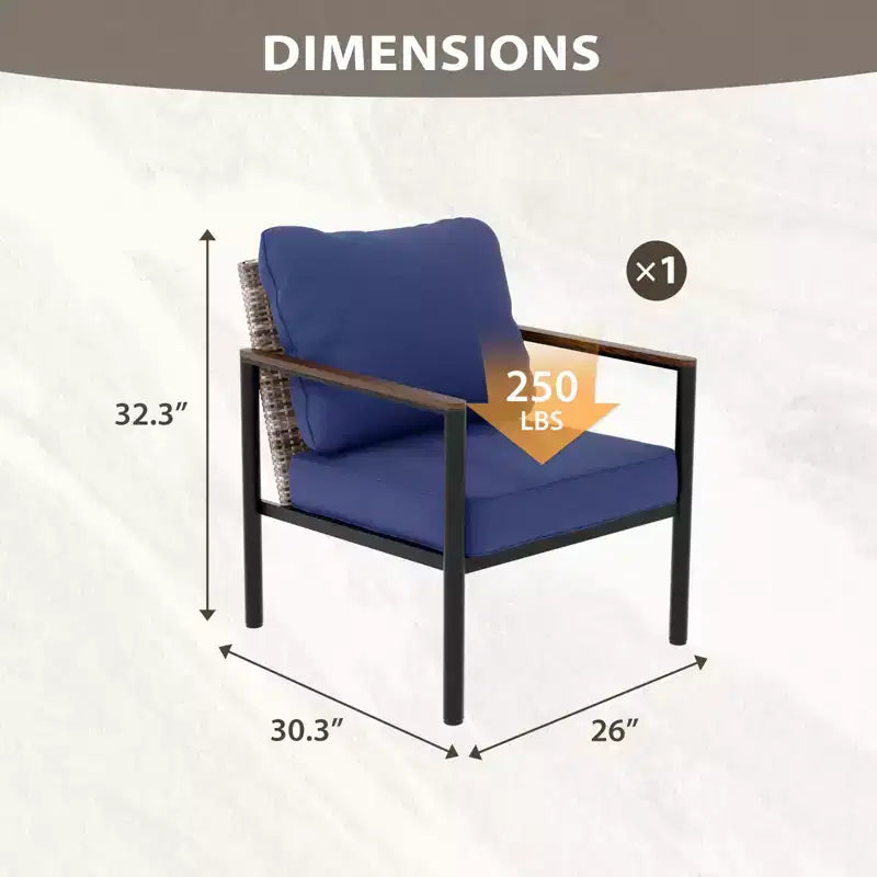 EAGLE PEAK Collezione Sunset Dune Sedia Moderna per Arredo Patio, Sedie da Pranzo da Esterno in Vimini e Metallo