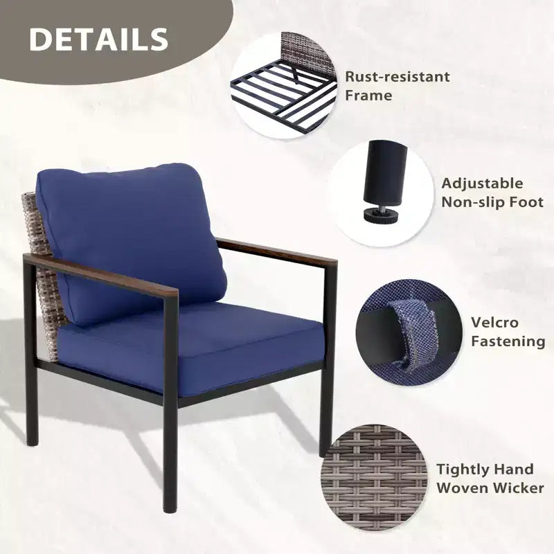 EAGLE PEAK Collezione Sunset Dune Sedia Moderna per Arredo Patio, Sedie da Pranzo da Esterno in Vimini e Metallo