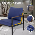 EAGLE PEAK Collezione Sunset Dune Sedia Moderna per Arredo Patio, Sedie da Pranzo da Esterno in Vimini e Metallo