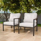 EAGLE PEAK Collezione Sunset Dune Sedia Moderna per Arredo Patio, Sedie da Pranzo da Esterno in Vimini e Metallo