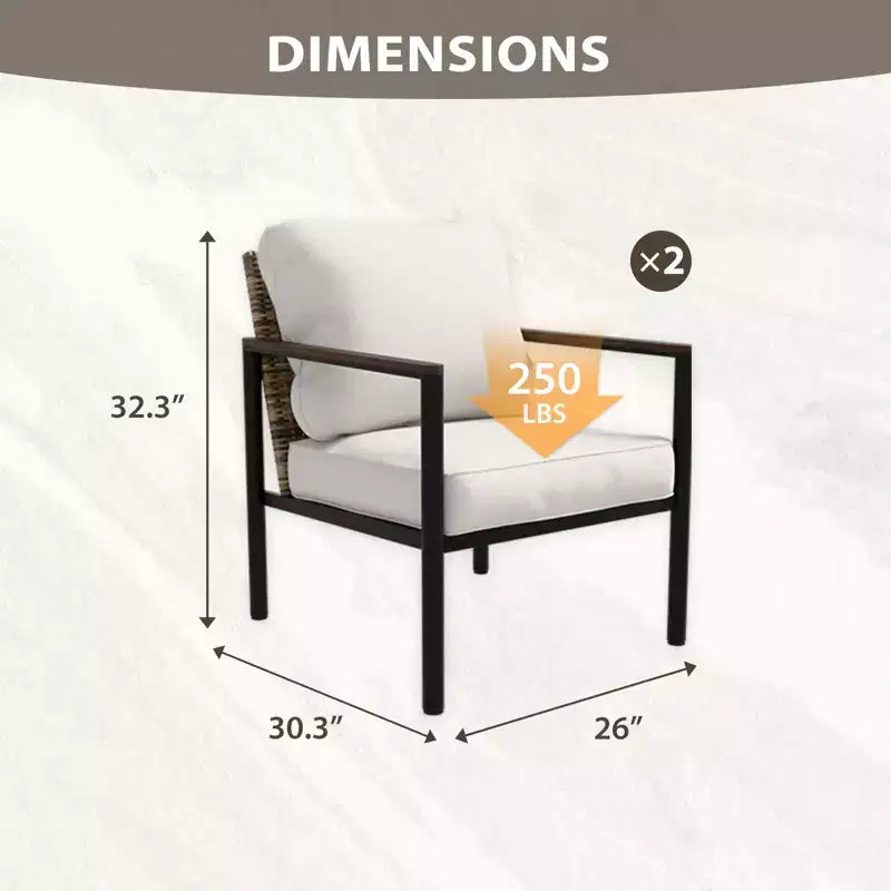 EAGLE PEAK Collezione Sunset Dune Sedia Moderna per Arredo Patio, Sedie da Pranzo da Esterno in Vimini e Metallo