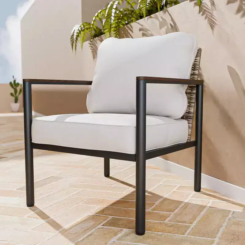 EAGLE PEAK Sunset Dune Collection Modern Patio Furniture Chair, Wicker Metal Outdoor Dining Chairs